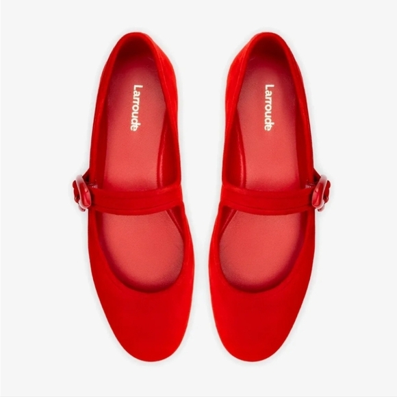 ❤️🔹️LARROUDE 🔹️Handmade In Brazil Suede Scarlet Suede Verona Ballet Flats - Picture 8 of 8